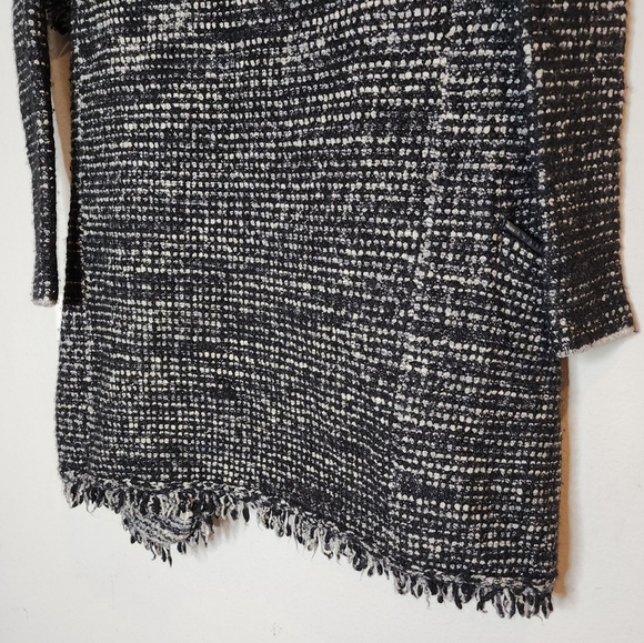 Vince Black Tweed Wool open front fringe jacket cardigan. Size XS - Picture 5 of 16